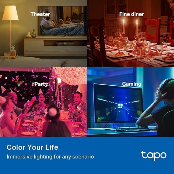 Tapo L530B (2-Pack) Smart Bulb,Colour Changing Light Bulb