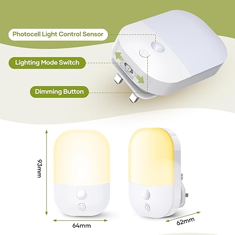 Plug in Night Light with Dusk to Dawn Photocell Sensor