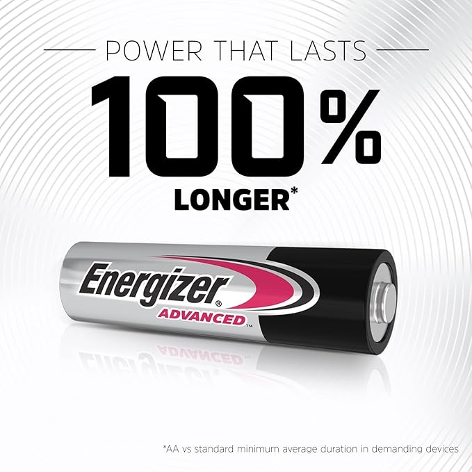 Energizer Advanced - AAA Batteries (Pack of 12) - 1.5 V Alkaline Batteries - Powerful and Durable