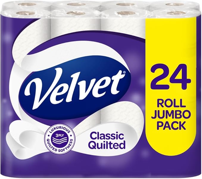 Velvet Classic Quilted Toilet Tissue 24 Rolls
