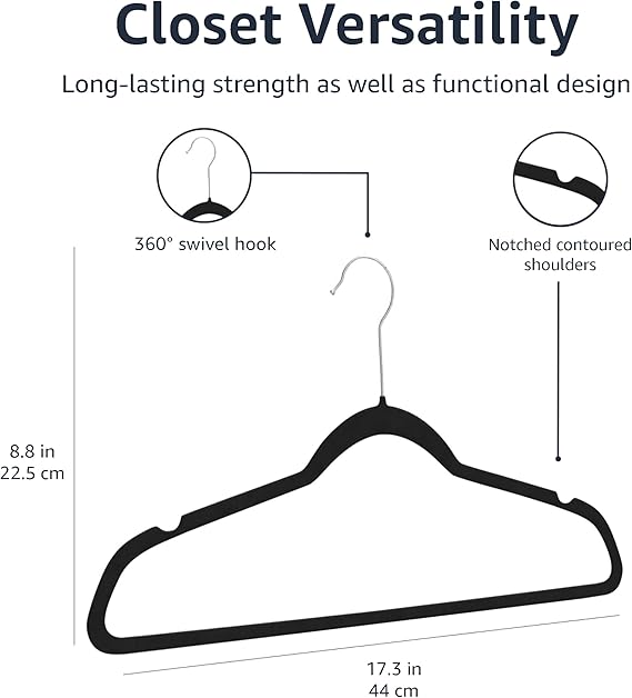 Slim Velvet Non-Slip Suit Hangers - 30-Pack