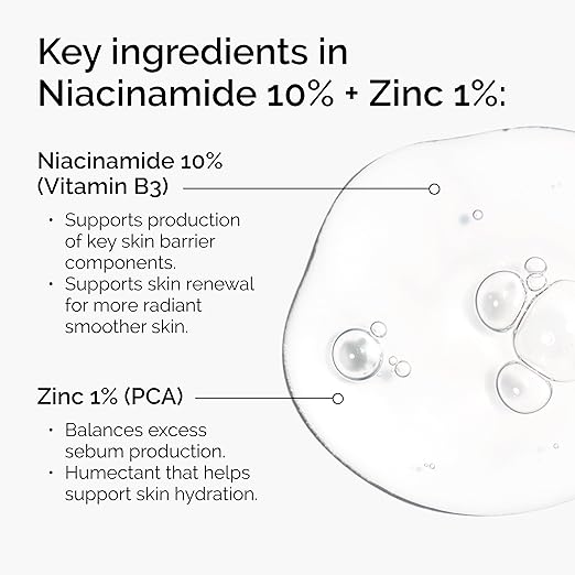 The Ordinary Niacinamide 10% + Zinc 1%, Brightening & Smoothing Serum for Blemish