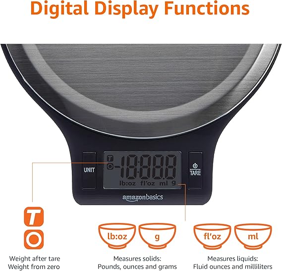 Digital Kitchen Scales with LCD Display (with Batteries)