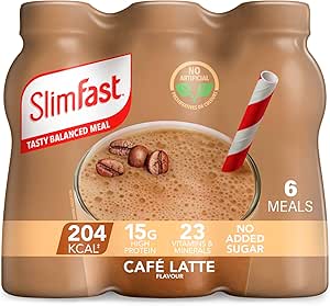 SlimFast Ready To Drink Cafe Latte Shake, 6 x 325ml