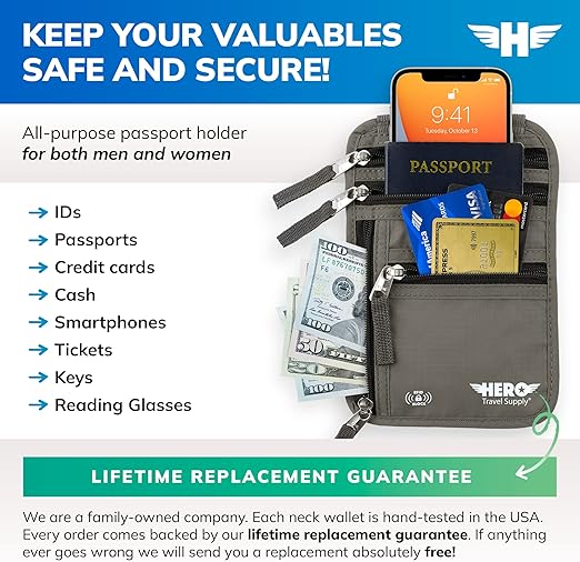 Hero Travel Supply Neck Wallet
