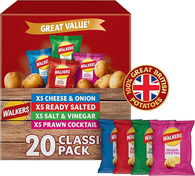 Walkers Classic Variety Multipack Crisps Box 20x25 g